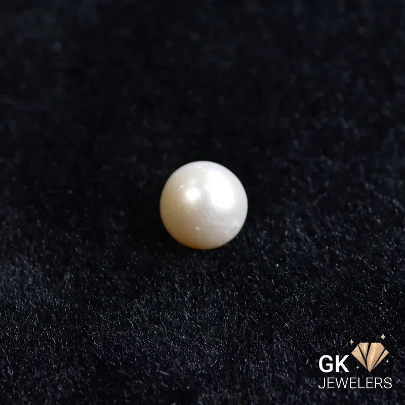 natural south sea pearl 7.69ct white round stone, GK Jewelers Pakistan authentic gemstone photo