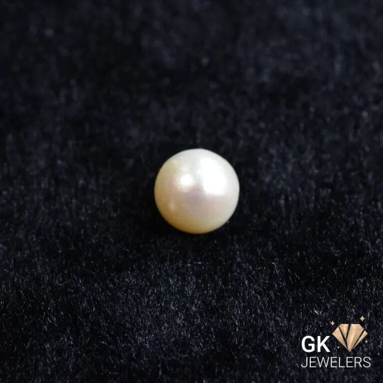 natural south sea pearl 7.79ct off white round stone, GK Jewelers Pakistan authentic gemstone photo