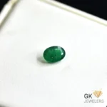 natural emerald 1.47ct green oval stone, GK Jewelers Pakistan authentic gemstone photo