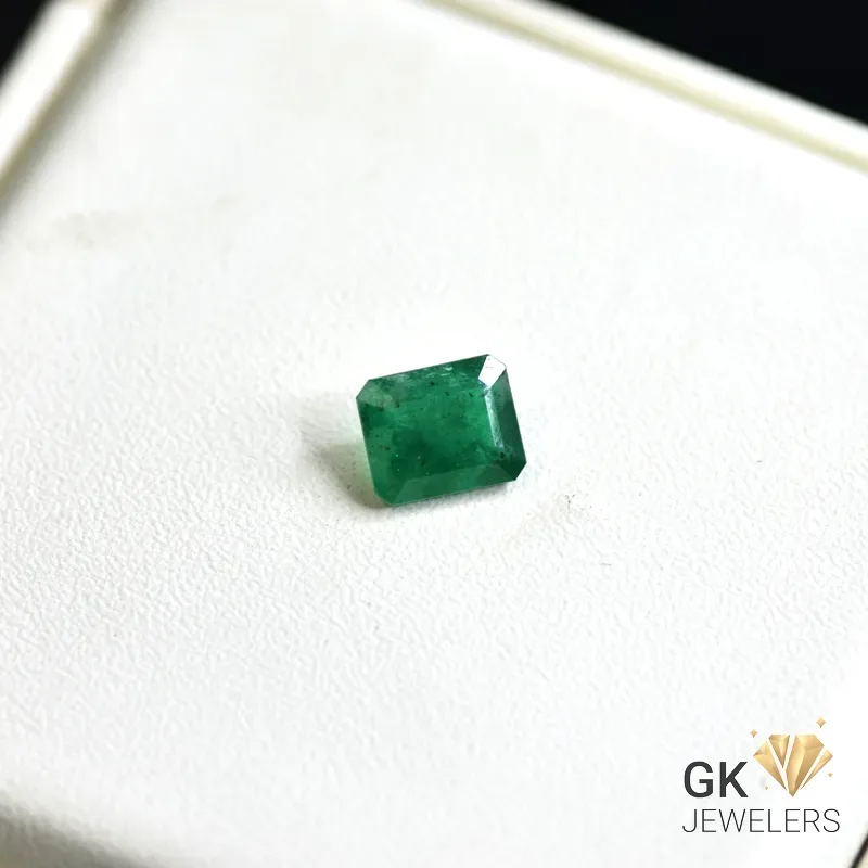 natural emerald 1.32ct green emerald cut stone, GK Jewelers Pakistan authentic gemstone photo