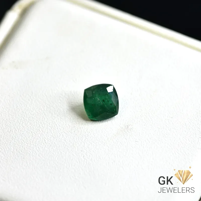 natural emerald 1.79ct green square stone - GK Jewelers Pakistan authentic gemstone photo