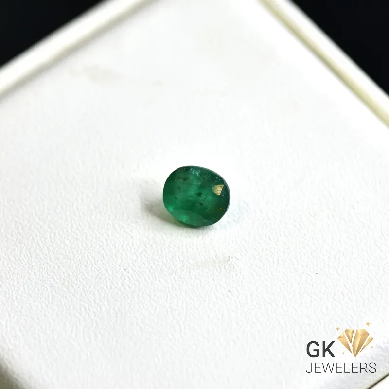 natural emerald 1.30ct green cushion stone GK Jewelers Pakistan authentic gemstone photo