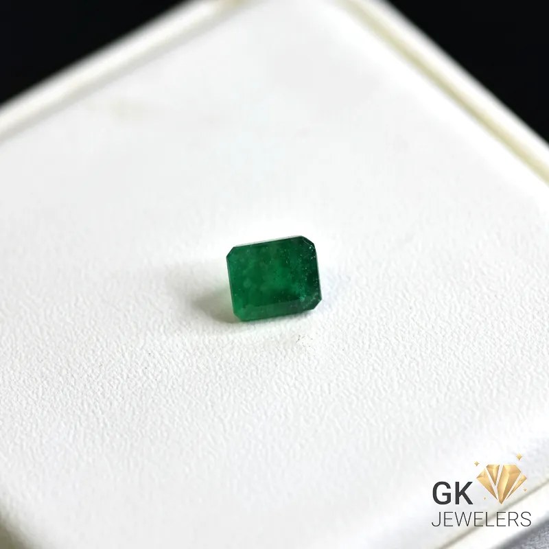 natural emerald 1.44ct green emerald cut stone, GK Jewelers Pakistan authentic gemstone photo