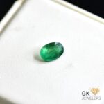 natural emerald 1.74ct green oval stone, GK Jewelers Pakistan authentic gemstone photo