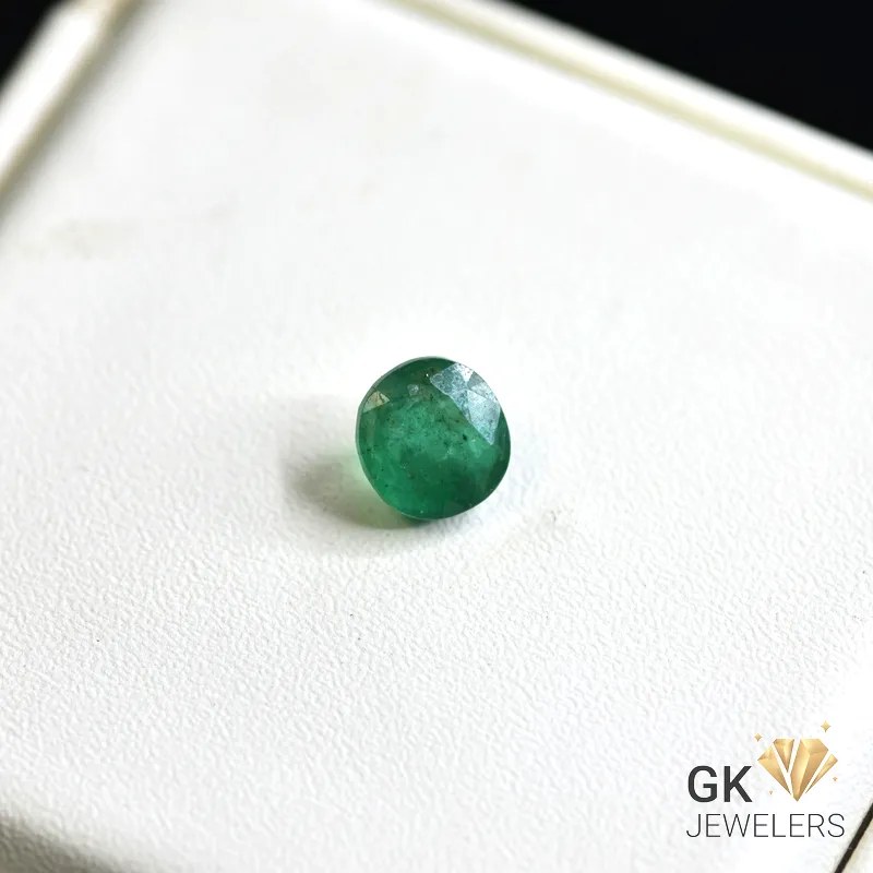 natural emerald 1.83ct green round stone, GK Jewelers Pakistan authentic gemstone photo