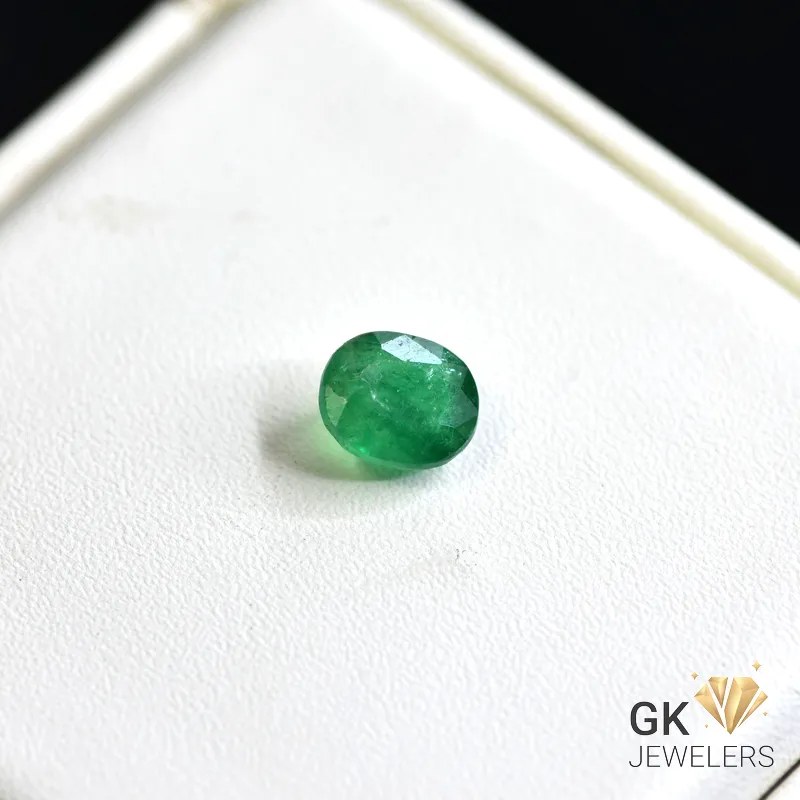 natural emerald 1.88ct green cushion stone, GK Jewelers Pakistan authentic gemstone photo