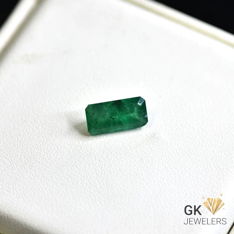 natural emerald 1.93ct green emerald cut stone, GK Jewelers Pakistan authentic gemstone photo