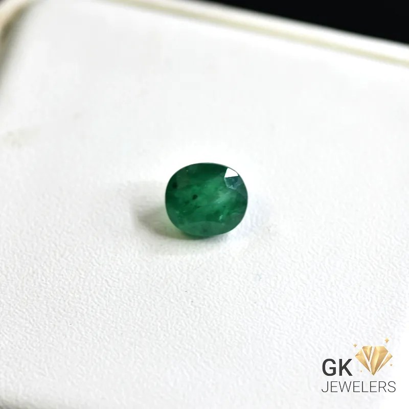 natural emerald 2.37ct green round stone, GK Jewelers Pakistan authentic gemstone photo