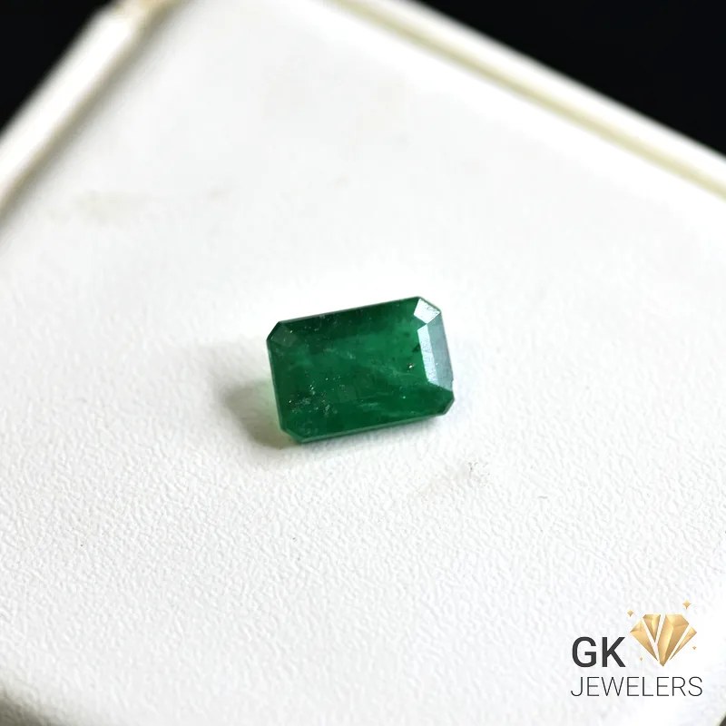 natural emerald 2.59ct green emerald cut stone, GK Jewelers Pakistan authentic gemstone photo