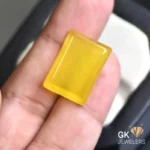 natural agate 16.14ct yellow rectangular stone, GK Jewelers Pakistan authentic gemstone photo