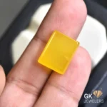 natural agate 14.90ct yellow rectangular stone, GK Jewelers Pakistan authentic gemstone photo