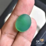 natural agate 16.03ct green oval stone, GK Jewelers Pakistan authentic gemstone photo