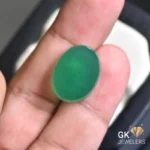 natural agate 12.78ct green oval stone, GK Jewelers Pakistan authentic gemstone photo