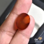 natural agate 13.42ct red oval stone, GK Jewelers Pakistan authentic gemstone photo