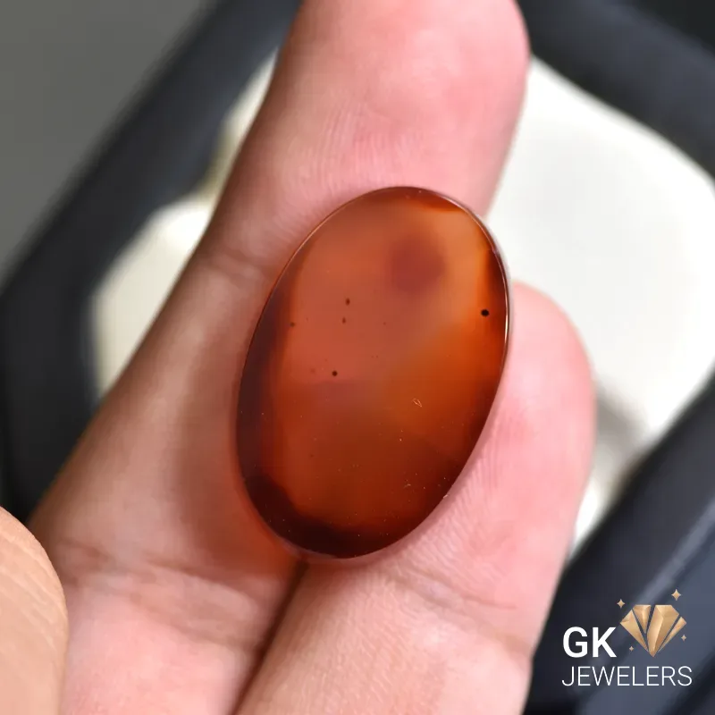 natural agate 28.94ct brown oval stone, GK Jewelers Pakistan authentic gemstone photo