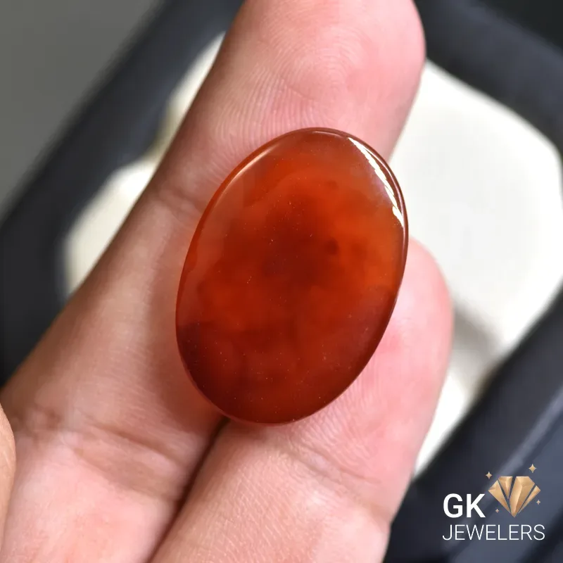 natural agate 20.15ct brown oval stone, GK Jewelers Pakistan authentic gemstone photo
