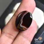 natural agate 26.70ct black oval stone, GK Jewelers Pakistan authentic gemstone photo
