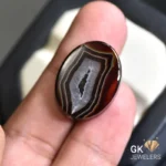 natural agate 27.87ct brown oval stone, GK Jewelers Pakistan authentic gemstone photo