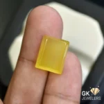 natural agate 9.73ct yellow rectangular stone, GK Jewelers Pakistan authentic gemstone photo
