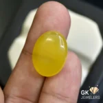 natural agate 18.35ct yellow oval stone, GK Jewelers Pakistan authentic gemstone photo