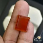 natural agate 21.88ct brown rectangular stone - GK Jewelers Pakistan authentic gemstone photo