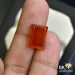 natural agate 9.83ct brown rectangular stone, GK Jewelers Pakistan authentic gemstone photo