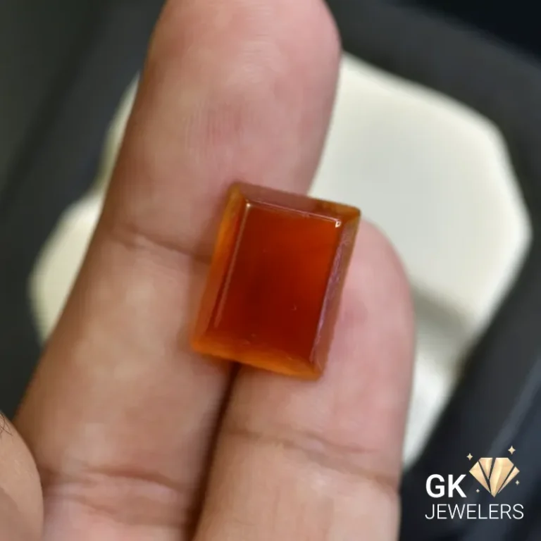 natural agate 10.45ct brown rectangular stone, GK Jewelers Pakistan authentic gemstone photo