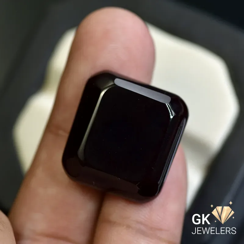natural agate 38.28ct dark blue square stone, GK Jewelers Pakistan authentic gemstone photo