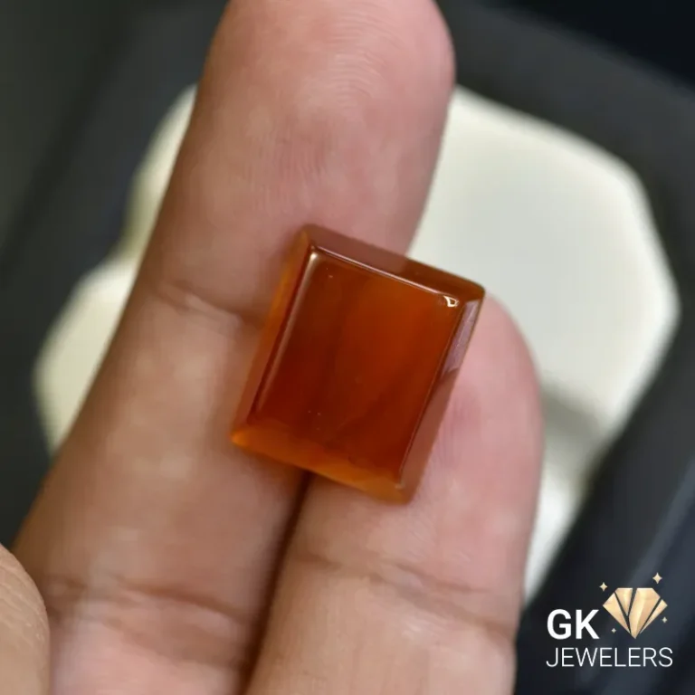 natural agate 13.72ct brown square stone - GK Jewelers Pakistan authentic gemstone photo