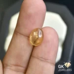 natural amber 1.27ct yellow cabochon stone, GK Jewelers Pakistan authentic gemstone photo
