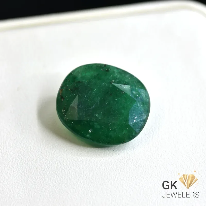 natural emerald 12.95ct green cushion stone, GK Jewelers Pakistan authentic gemstone photo