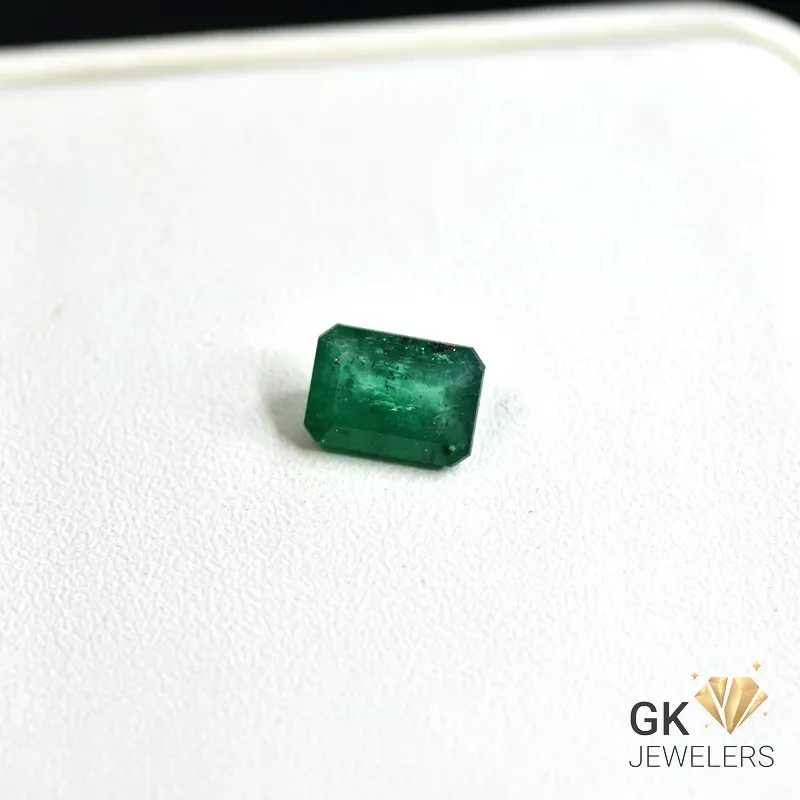 natural emerald 1.81ct green emerald cut stone, GK Jewelers Pakistan authentic gemstone photo