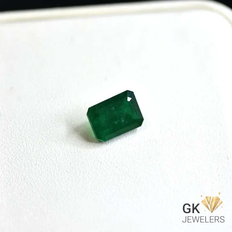 EME-94 natural emerald 2.64ct green emerald cut stone, GK Jewelers Pakistan authentic gemstone photo