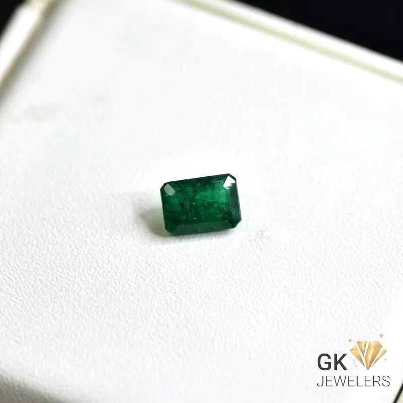 EME-96 natural emerald 1.54ct green emerald cut stone, GK Jewelers Pakistan authentic gemstone photo