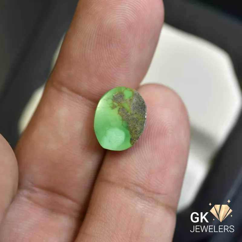 natural turquoise 4.07ct green cabochon stone GK Jewelers Pakistan authentic gemstone photo