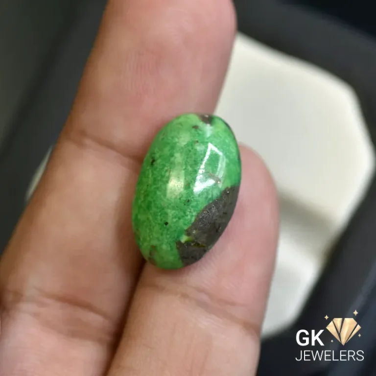 natural turquoise 14.40ct green cabochon stone, GK Jewelers Pakistan authentic gemstone photo