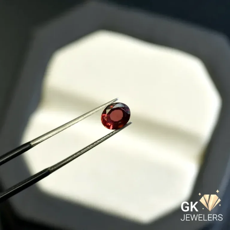 natural almandine garnet 1.27ct red oval stone, GK Jewelers Pakistan authentic gemstone photo