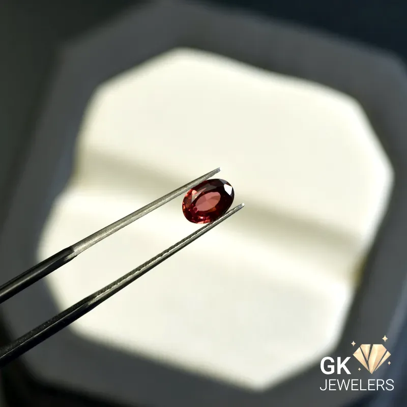 GR-46 natural almandine garnet 1.09ct red oval stone - GK Jewelers Pakistan authentic gemstone photo