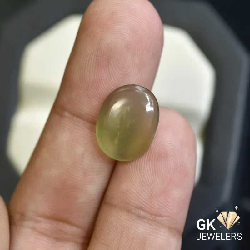 natural jade 4.68ct green cabochon stone, GK Jewelers Pakistan authentic gemstone photo