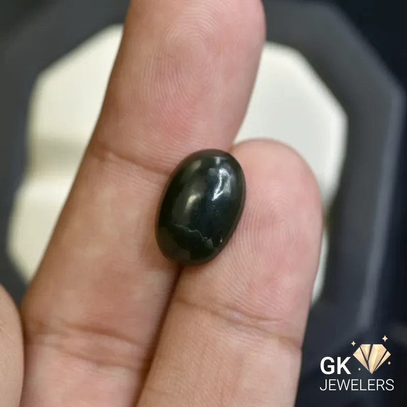 natural jade 5.26ct green cabochon stone GK Jewelers Pakistan authentic gemstone photo