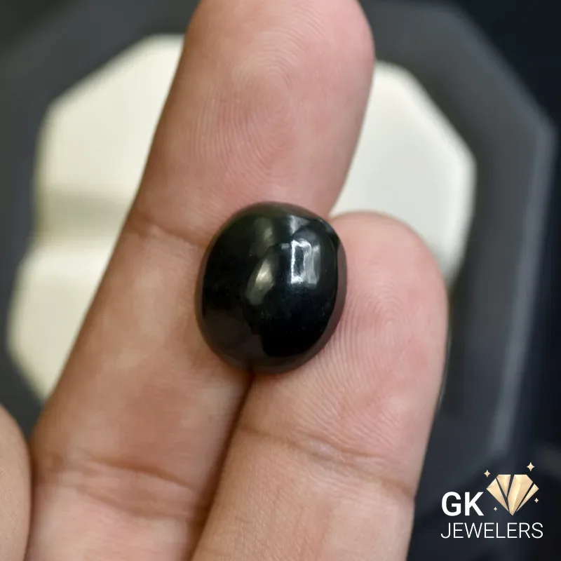 natural jade 9.61ct dark green cabochon stone, GK Jewelers Pakistan authentic gemstone photo
