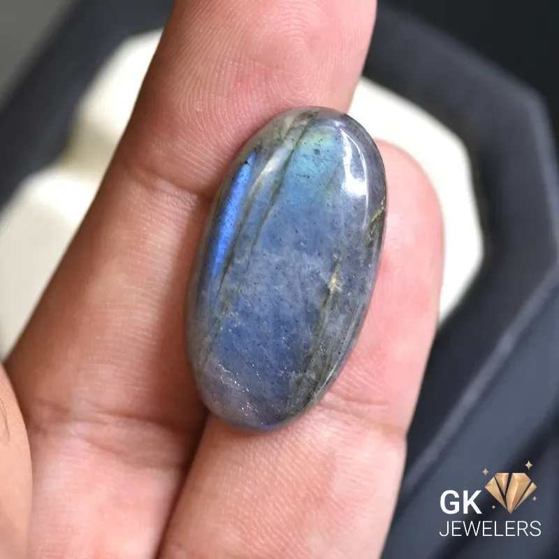 natural labradorite 23.98ct rainbow oval stone, GK Jewelers Pakistan authentic gemstone photo