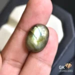 natural labradorite 15.20ct rainbow oval stone, GK Jewelers Pakistan authentic gemstone photo