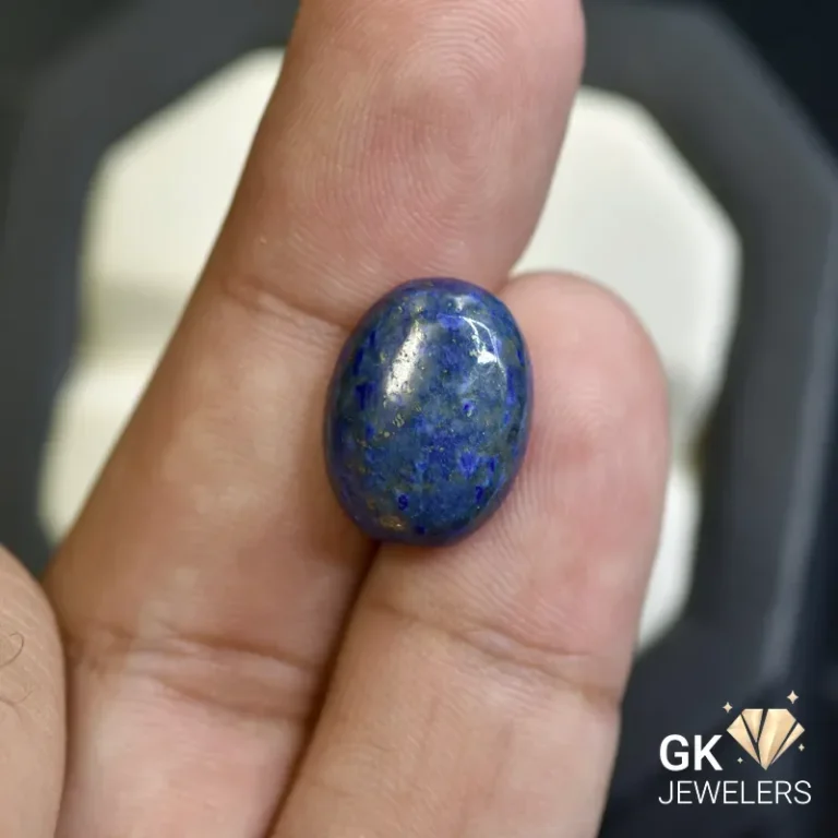natural lapis lazuli 9.78ct blue cabochon stone - GK Jewelers Pakistan authentic gemstone photo