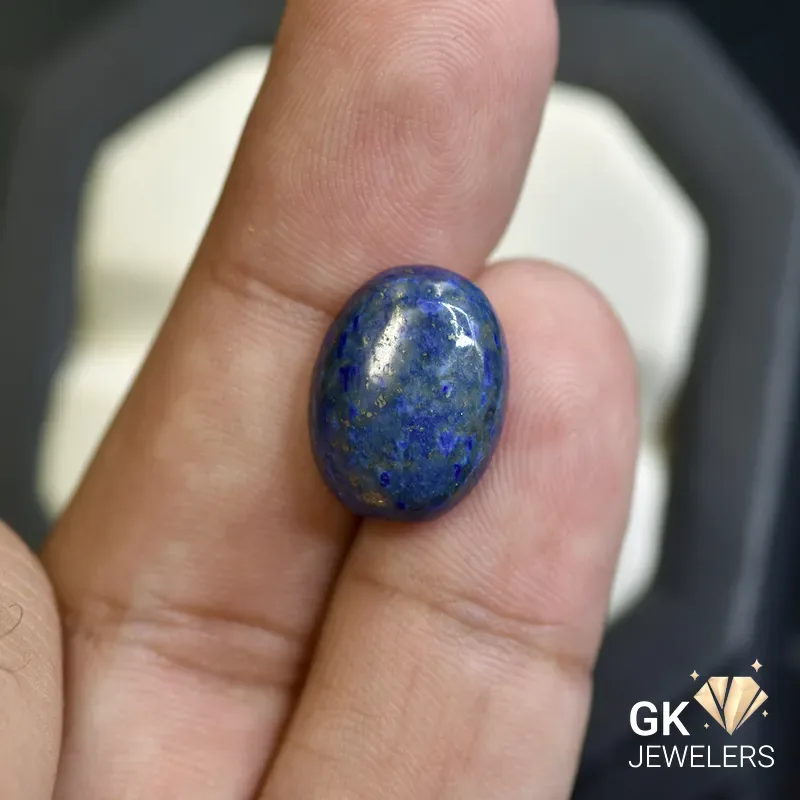 natural lapis lazuli 9.78ct blue cabochon stone - GK Jewelers Pakistan authentic gemstone photo