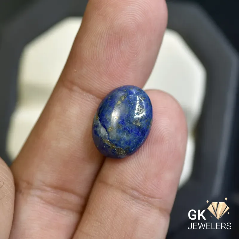 natural lapis lazuli 9.42ct blue cabochon stone, GK Jewelers Pakistan authentic gemstone photo