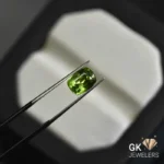 natural peridot 2.38ct green cushion stone, GK Jewelers Pakistan authentic gemstone photo
