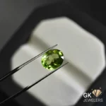 natural peridot 3.66ct green oval stone, GK Jewelers Pakistan authentic gemstone photo