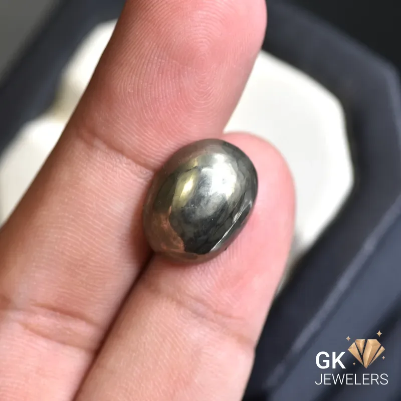natural pyrite 18.89ct brass yellow oval stone, GK Jewelers Pakistan authentic gemstone photo