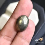 natural pyrite 22.61ct yellow oval stone, GK Jewelers Pakistan authentic gemstone photo